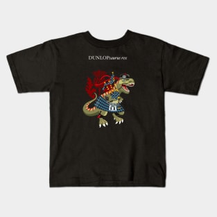 Clanosaurus Rex DUNLOPsaurus rex Plaid Dunlop Scotland Ireland Family Tartan Kids T-Shirt